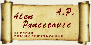 Alen Pančetović vizit kartica